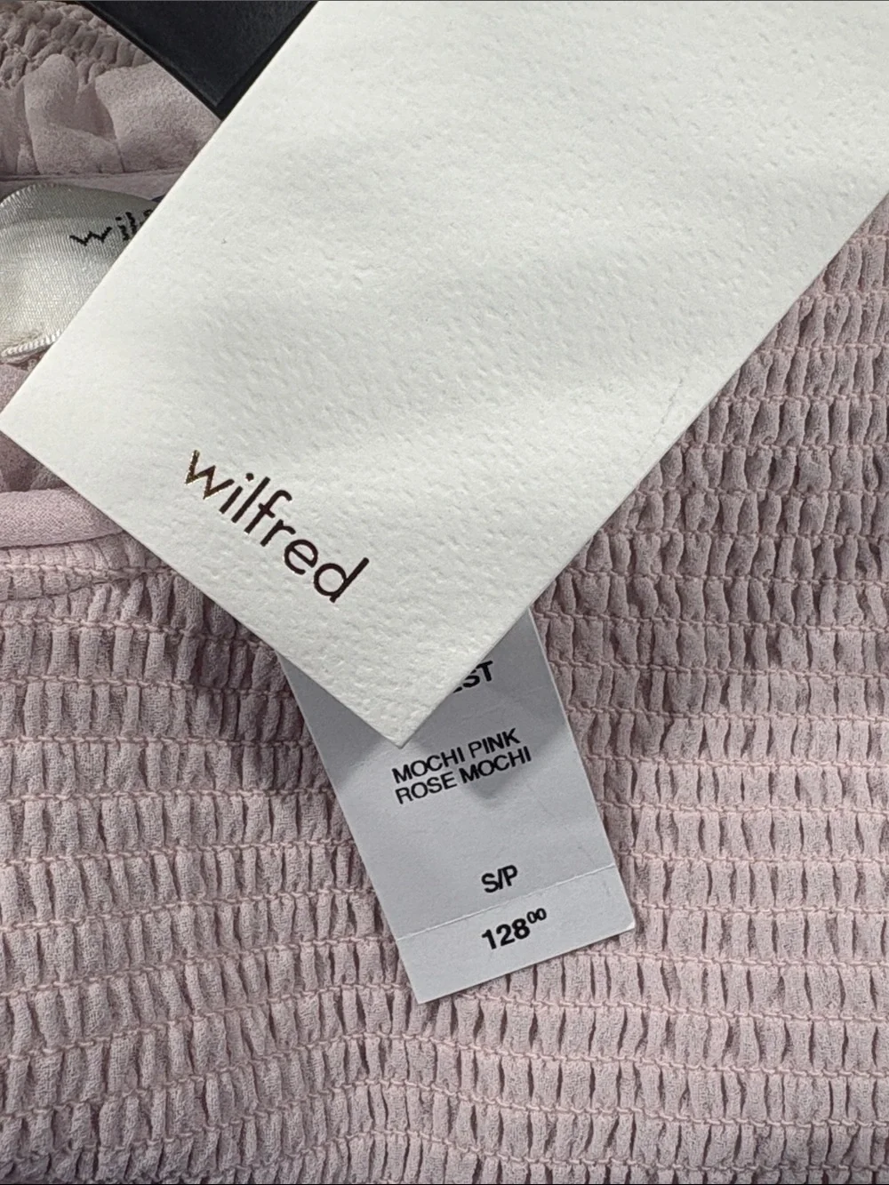 Wilfred Aritzia Tempest Mochi Pink Rose Smocked Square Neck Blouse Small